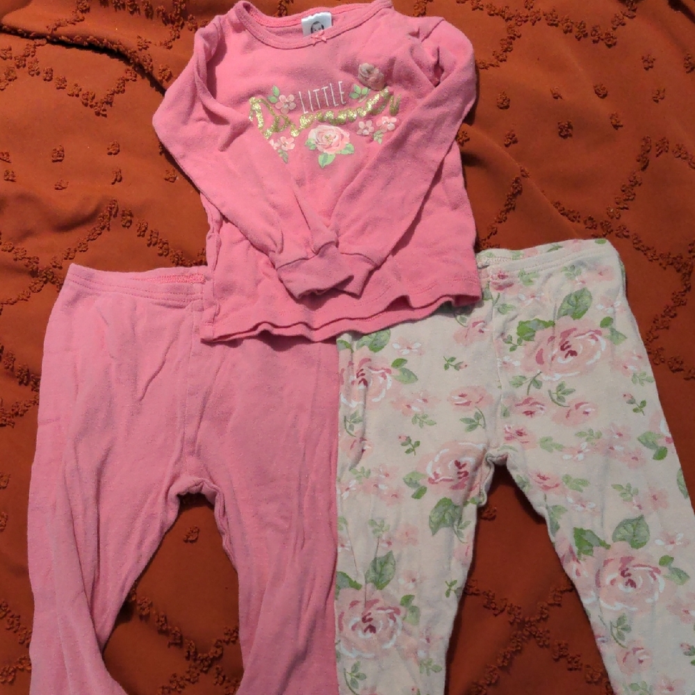 Gerber Pink and Floral Girls Pajama Set